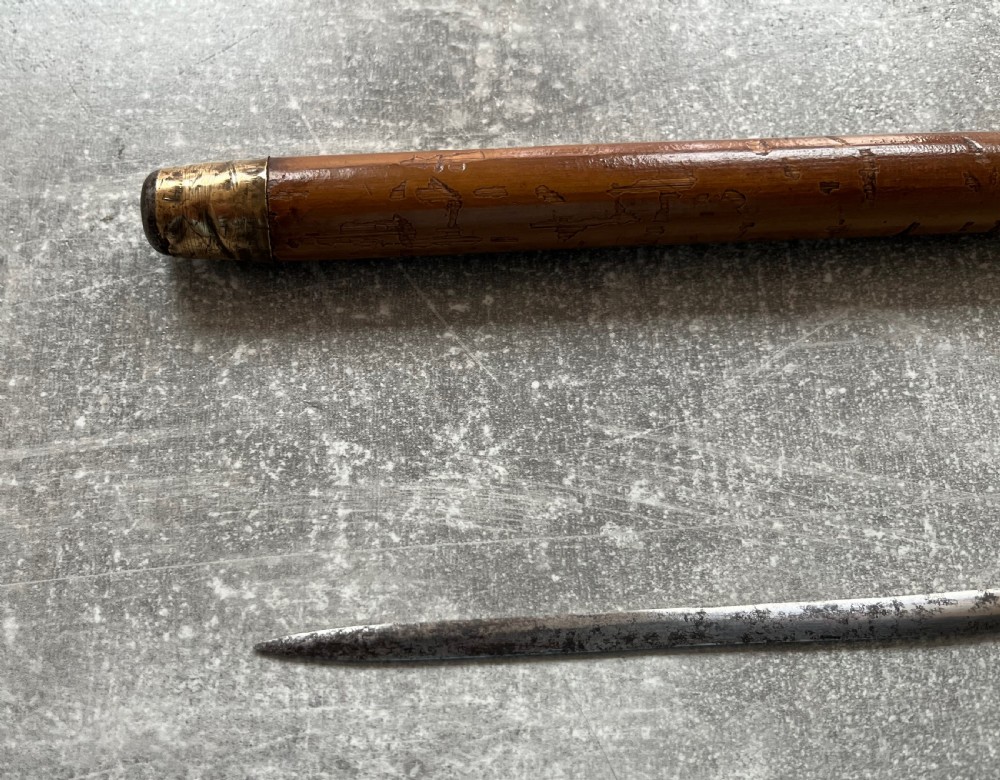 Rare Malacca Sword Stick with a Toledo Blade and Quillons View VIII
