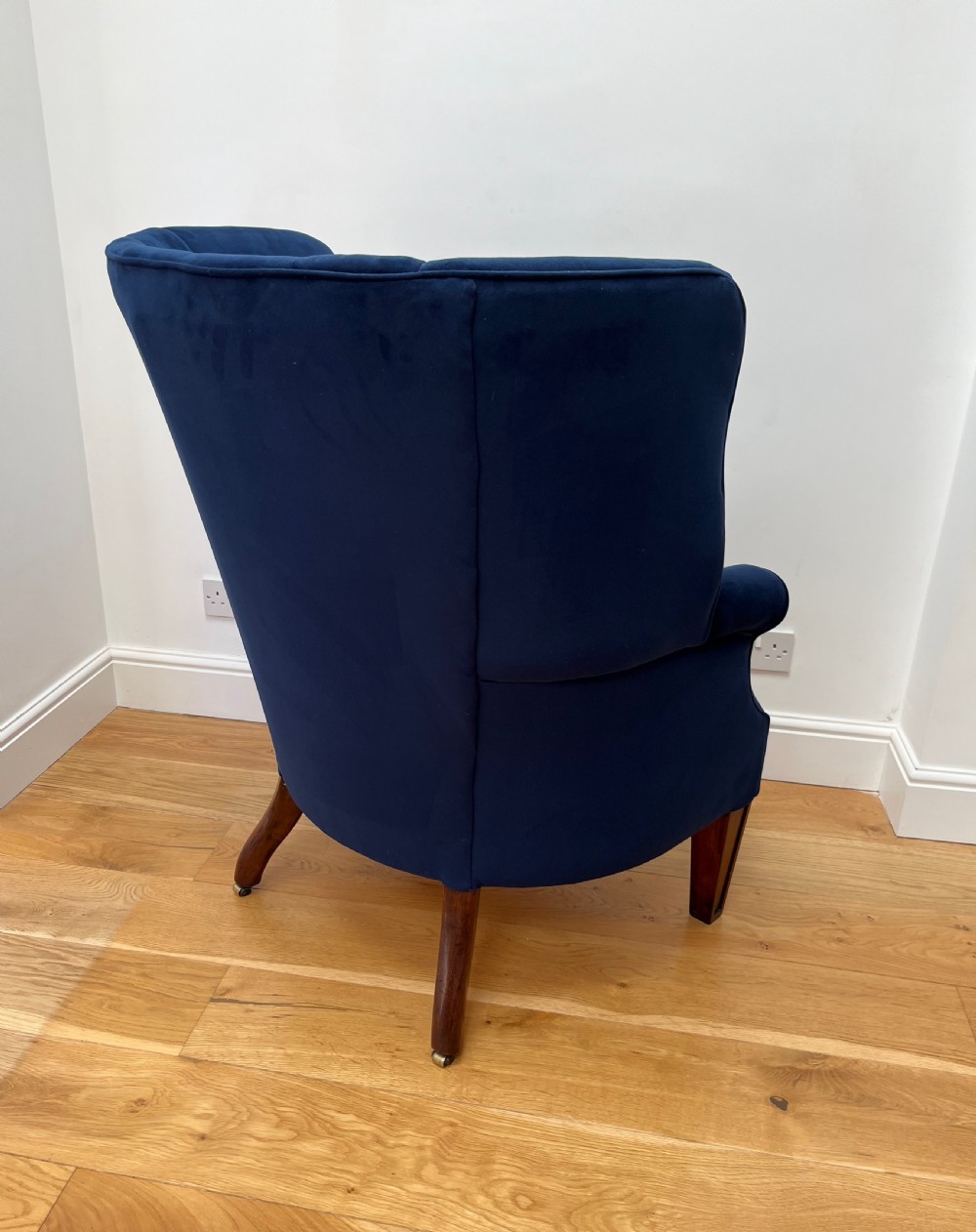 Restored & Re-upholstered Barrel Back Armchair & Stool View V