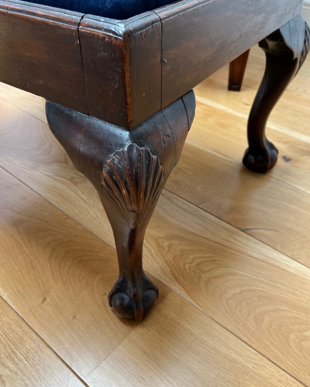 Restored & Re-upholstered Barrel Back Armchair & Stool View XV
