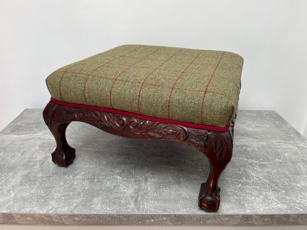 Islay Wool Covered Foot Stool View II