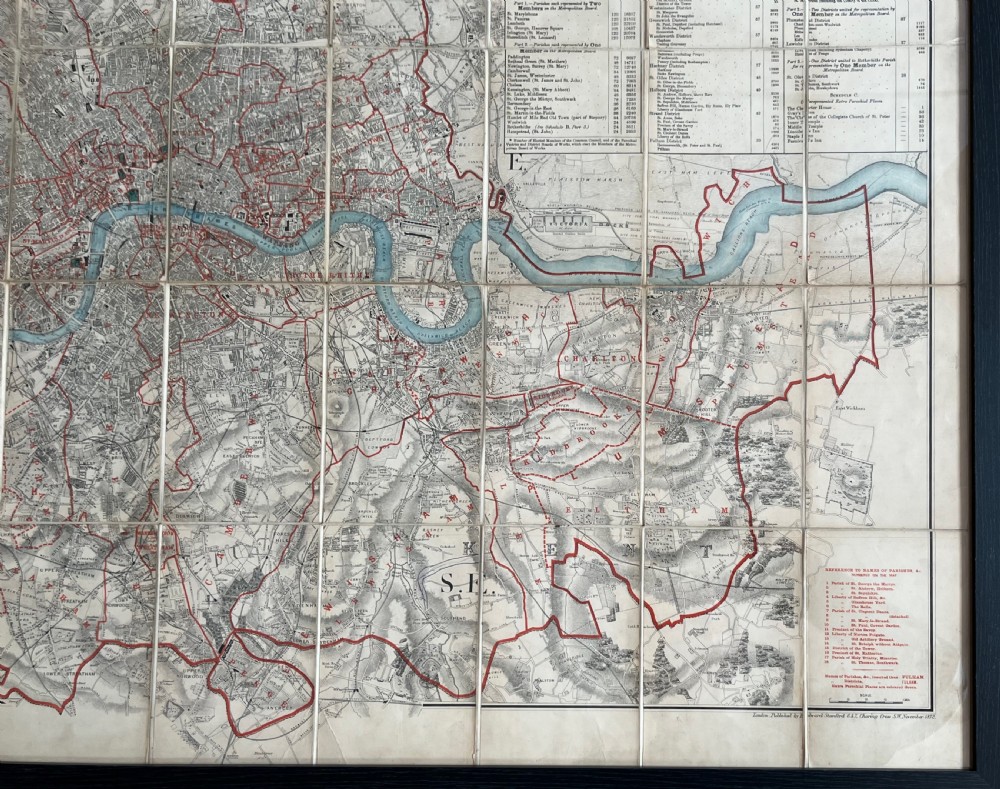 Stanford's Fold Out Map of London 1872 View V