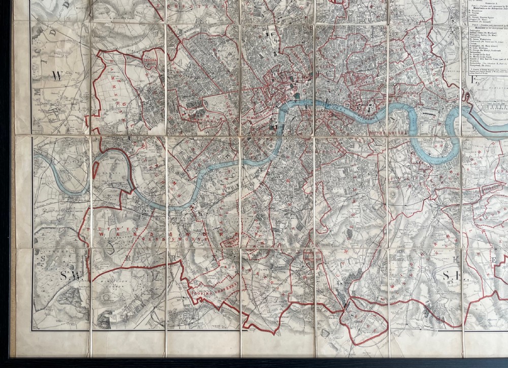 Stanford's Fold Out Map of London 1872 View VI