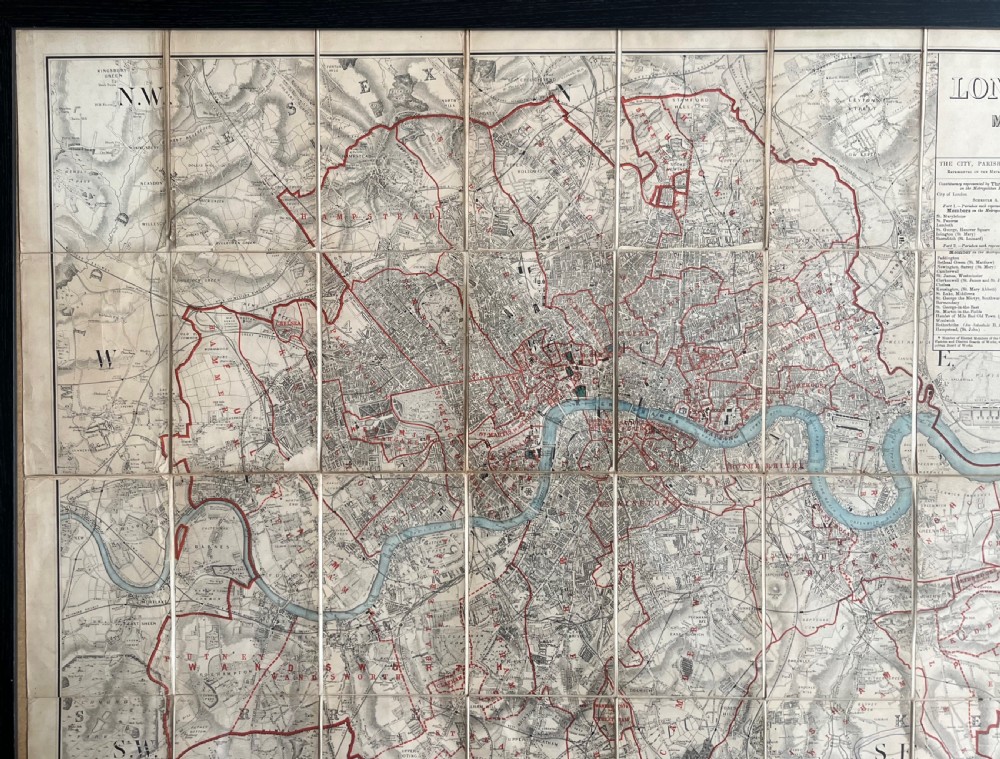 Stanford's Fold Out Map of London 1872 View VII