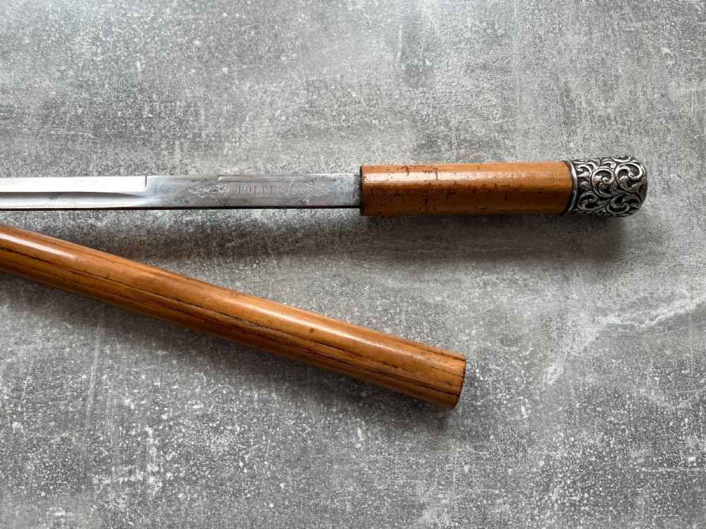 Malacca Sword Stick with Toledo Blade & Silver Knop View IV