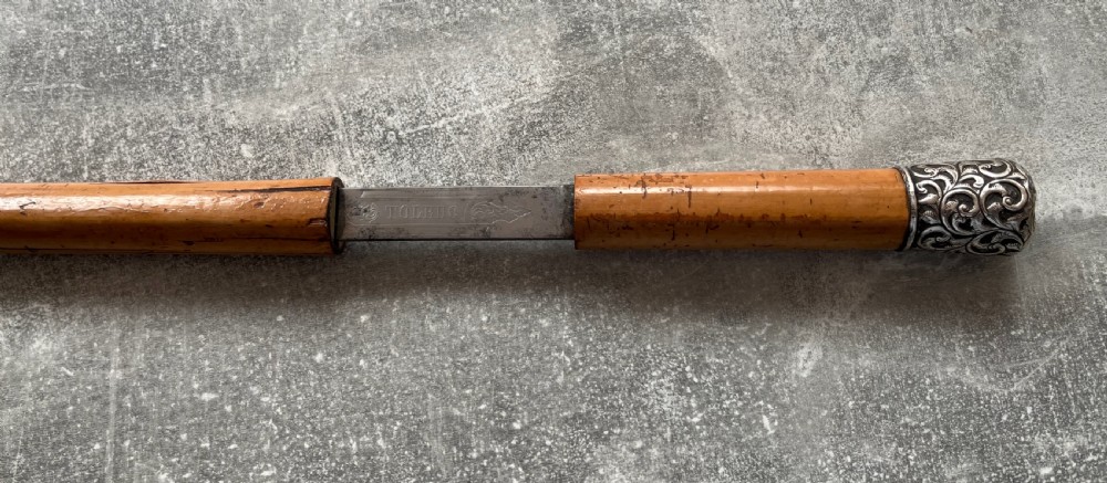 Malacca Sword Stick with Toledo Blade & Silver Knop View XI