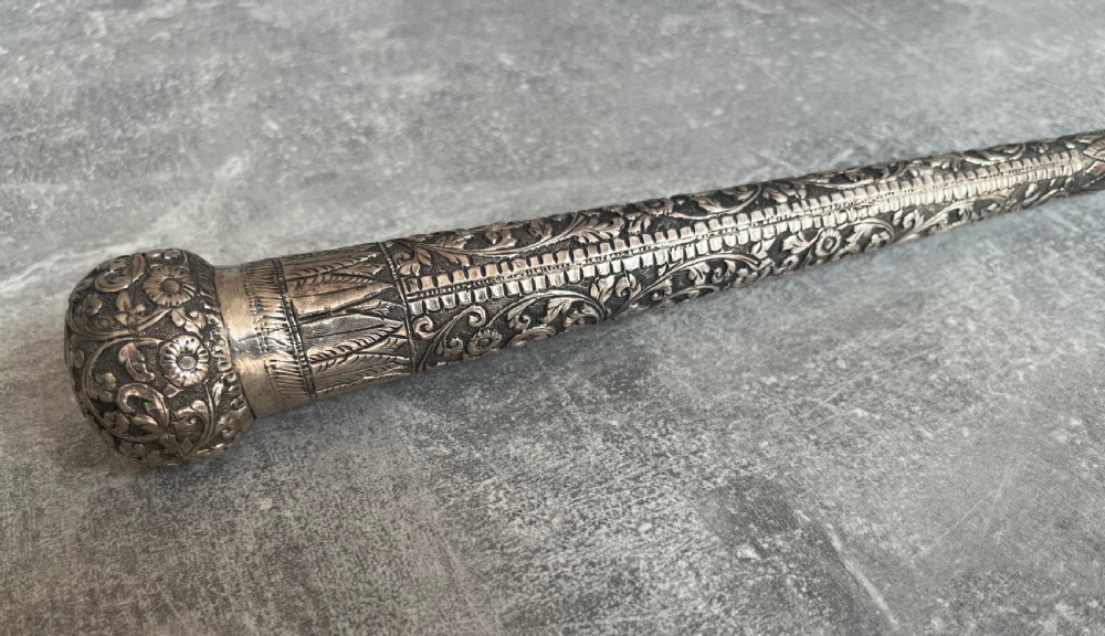 Ornate Silver Handled Palmwood Sword Stick View VII
