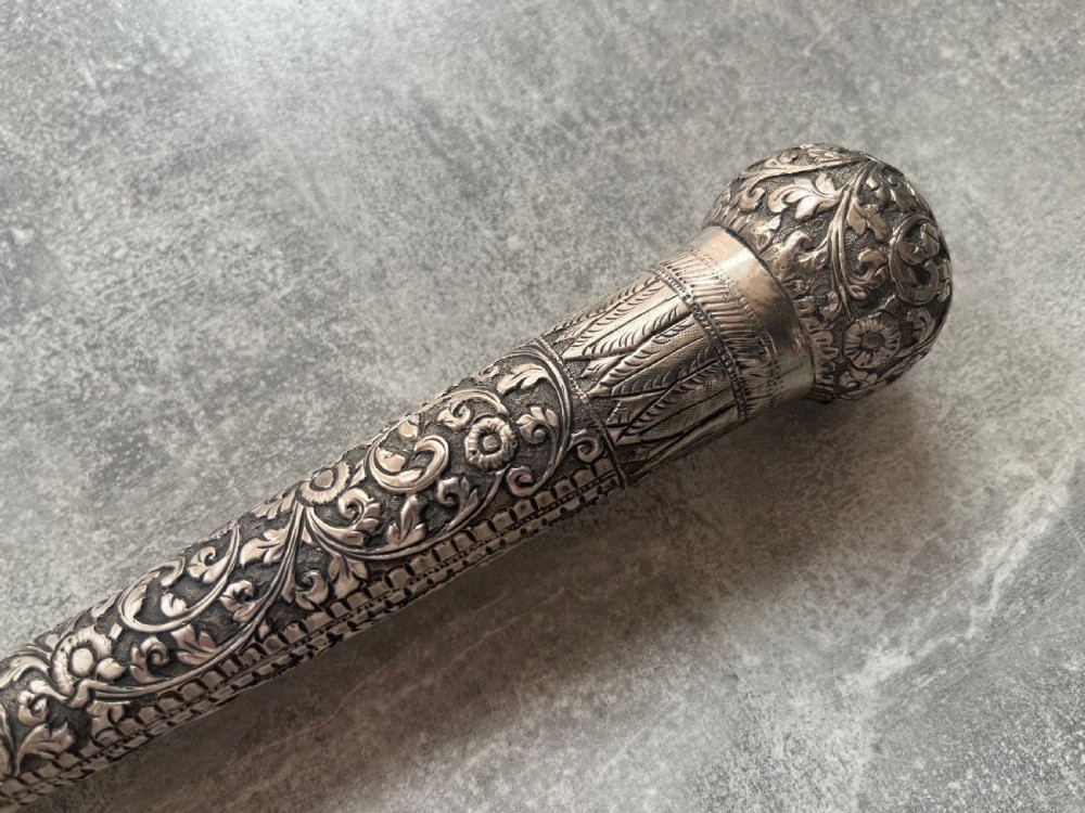 Ornate Silver Handled Palmwood Sword Stick View XII