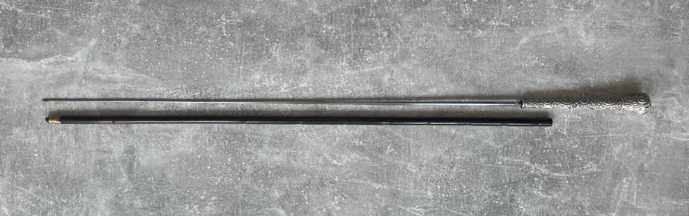 Tall Silver Handled Palmwood Sword Stick