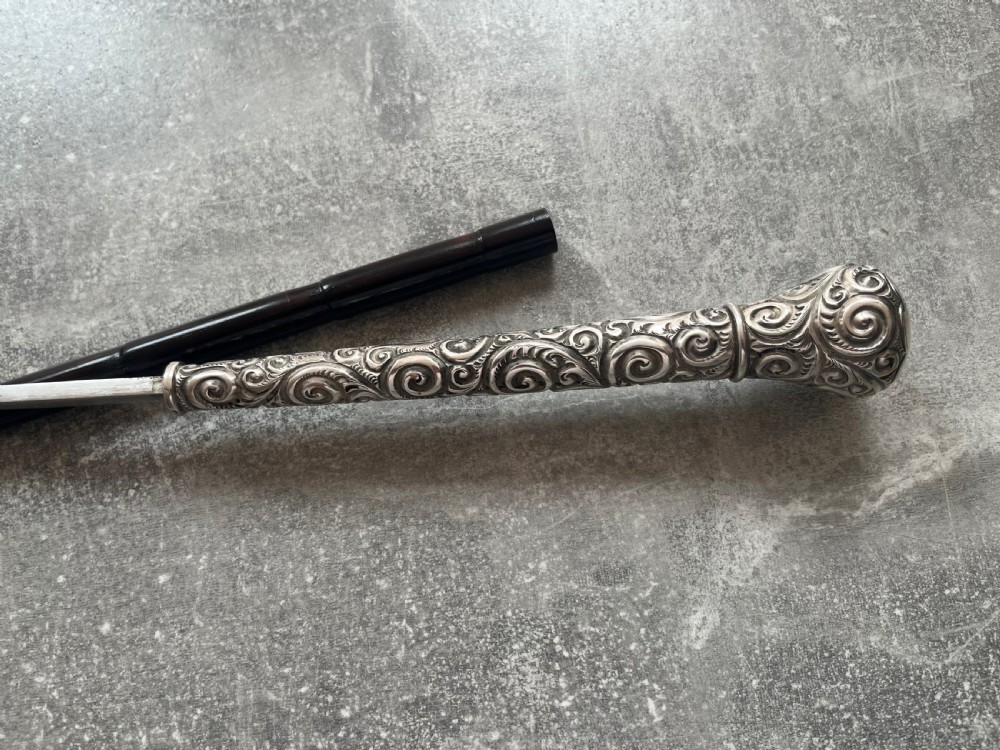 Tall Silver Handled Palmwood Sword Stick View III