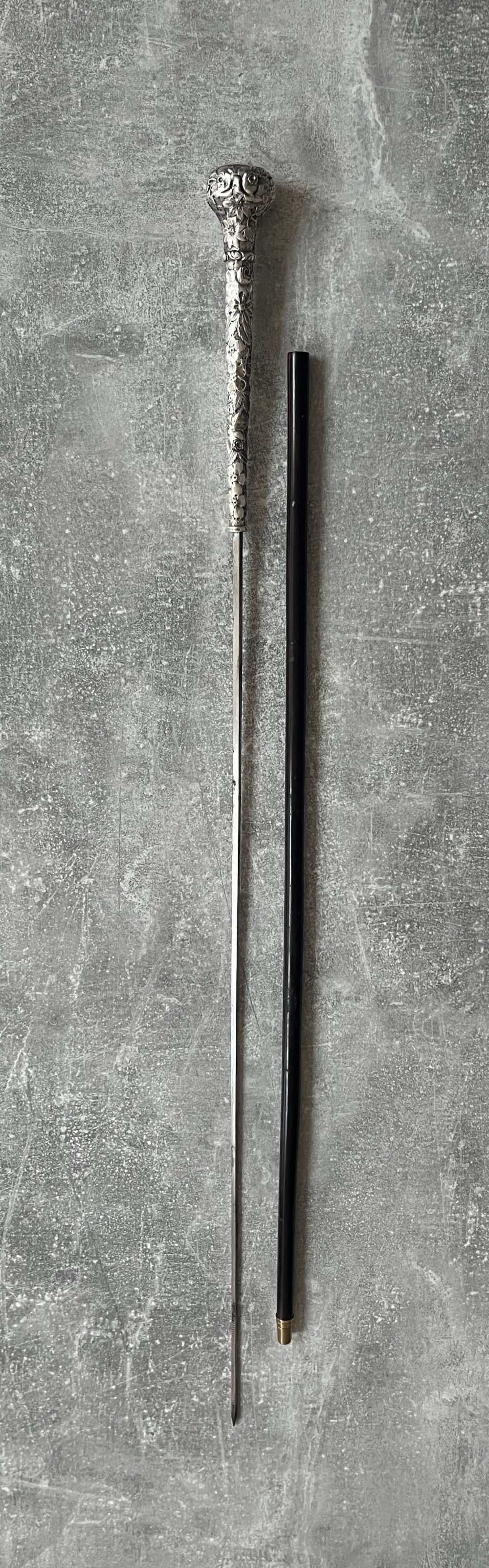 Small Silver Handled Palmwood Sword Stick