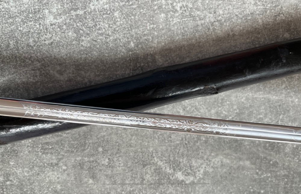 Blackthorn Root Handled Sword Stick with Silver Mounts and a Wilkinson Blade View IV