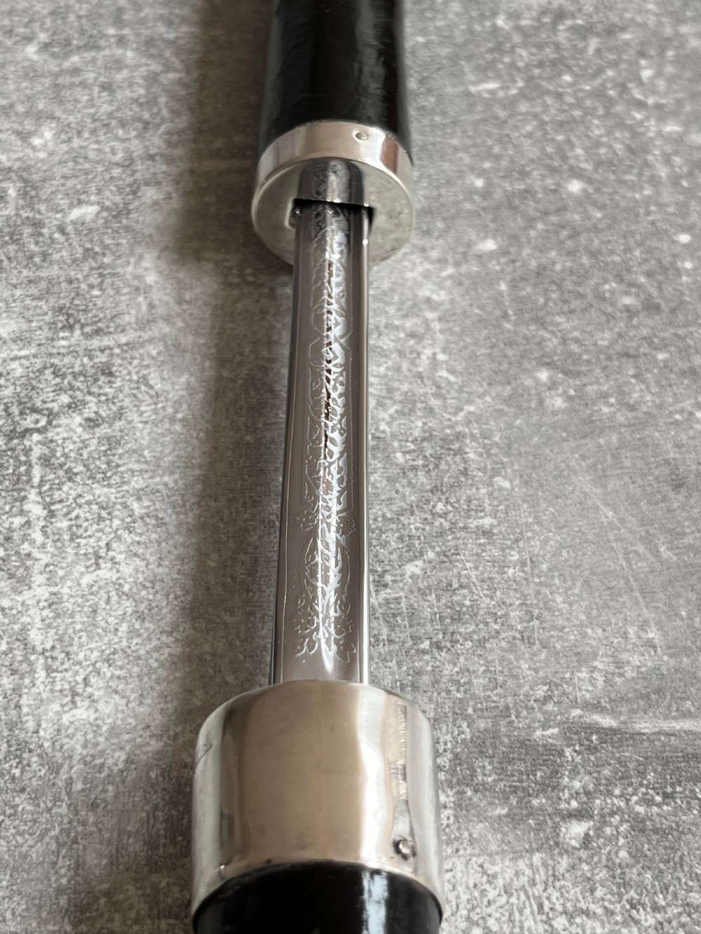 Blackthorn Root Handled Sword Stick with Silver Mounts and a Wilkinson Blade View XI
