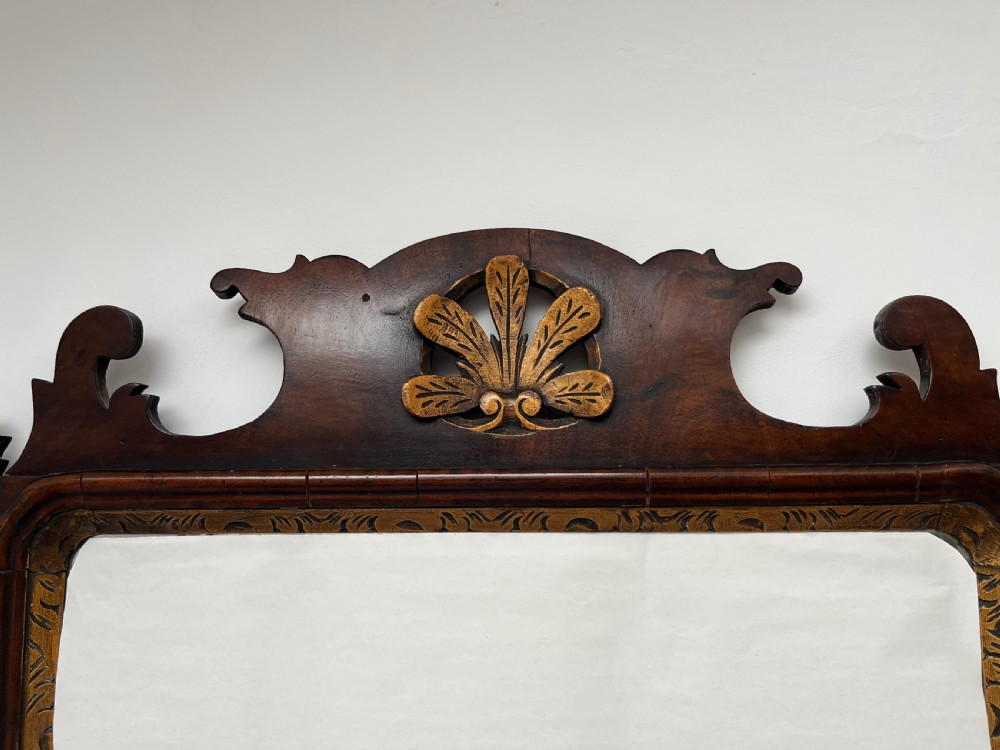 Georgian Walnut Fretwork Mirror View VI