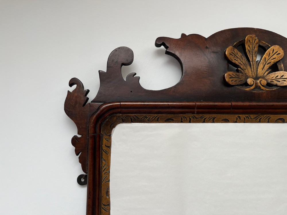 Georgian Walnut Fretwork Mirror View VII