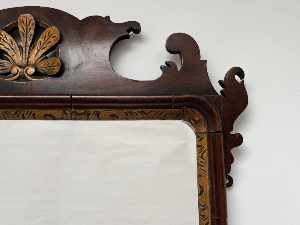 Georgian Walnut Fretwork Mirror View VIII