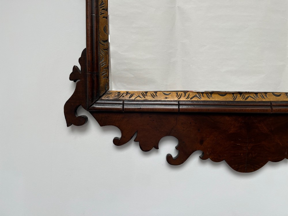 Georgian Walnut Fretwork Mirror View IX