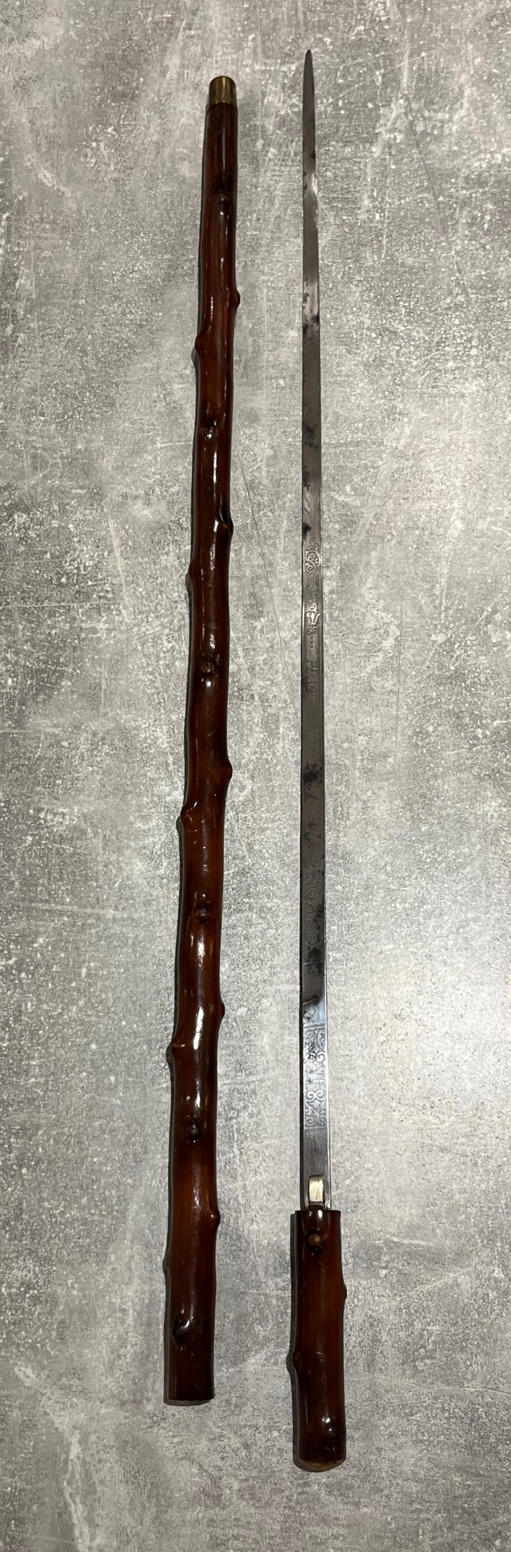 Victorian Briarwood Sword Stick by Howell of London