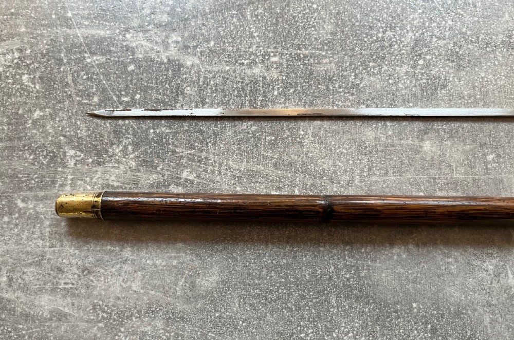 Crook Handled Palmwood Sword Stick with Silver Mounts View V