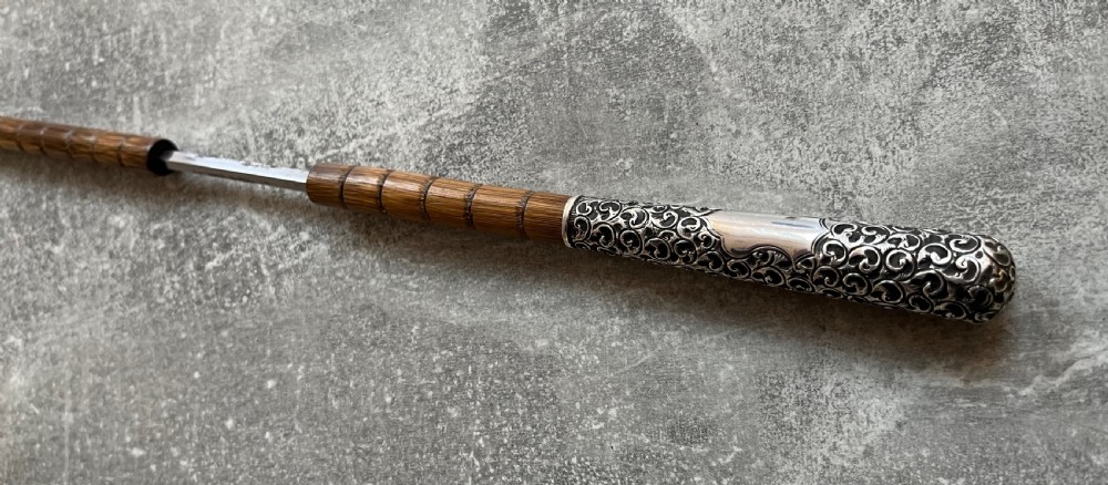Edwardian Malacca Sword Cane with Silver Repousse Handle View IV