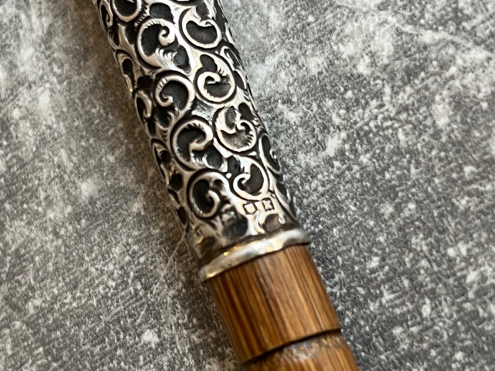 Edwardian Malacca Sword Cane with Silver Repousse Handle View VI