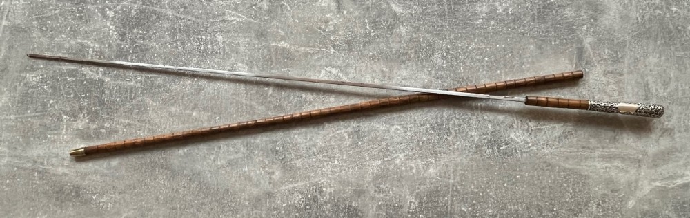 Edwardian Malacca Sword Cane with Silver Repousse Handle View VIII