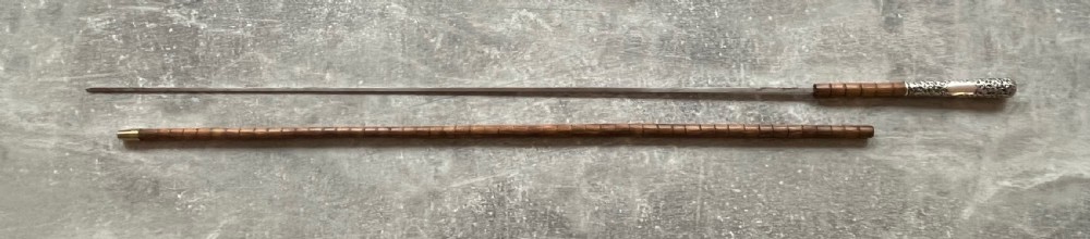 Edwardian Malacca Sword Cane with Silver Repousse Handle View XIII