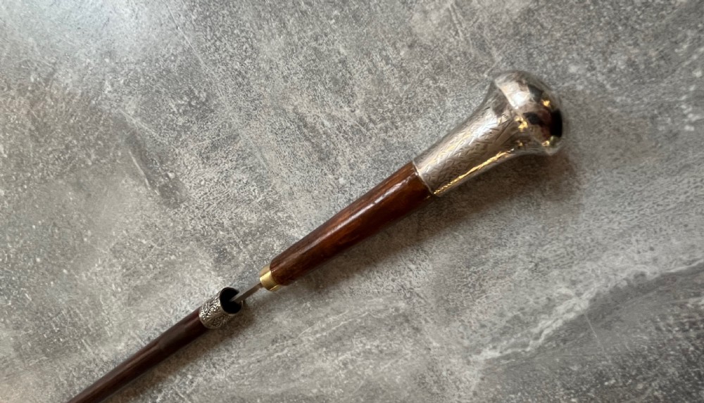 Edwardian Malacca Sword Cane with Silver Knop View IX