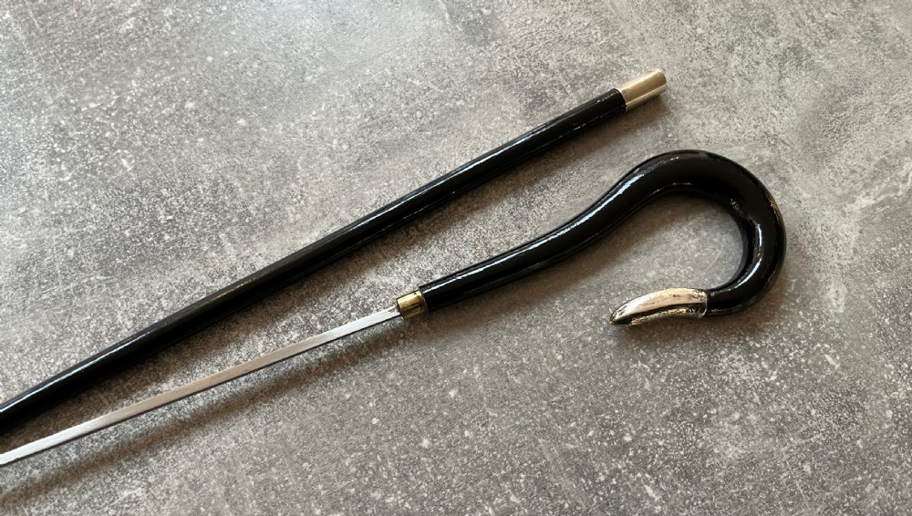 Victorian Ebony Lacquered Sword Stick View IX