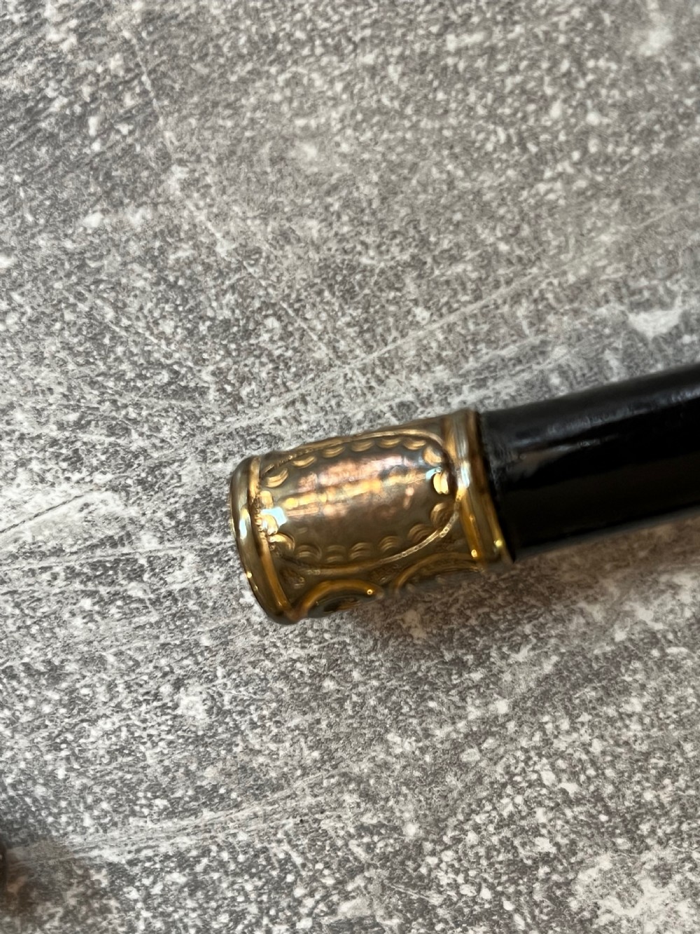 Ebony Sword Stick with Bone Handle and Gilt Mounts View VIII