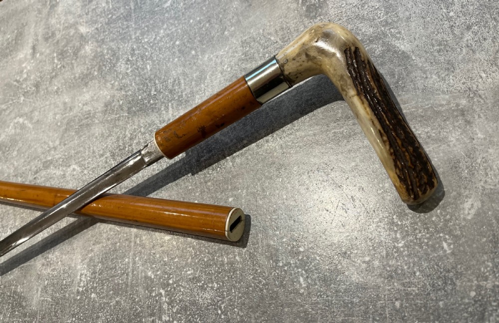 Antler Handled Malacca Sword Stick View VI