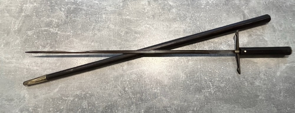 Rare Sword Stick with a Toledo blade and sprung Quillons View XIV