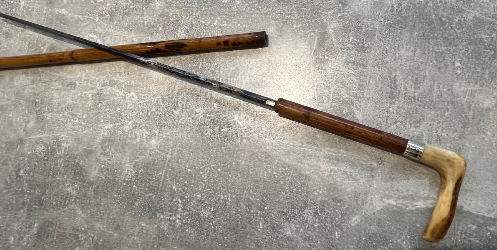 Late 19th Century Malacca Sword Stick with Antler Handle View V