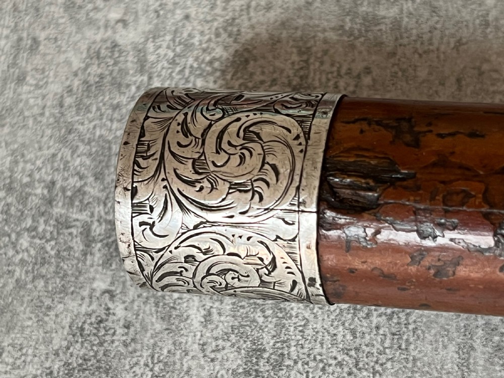 19th Century Malacca Sword Stick, Silver Collar, Lignum Vitae Handle. View VII