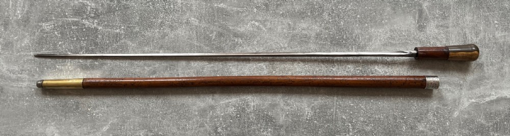 19th Century Malacca Sword Stick, Silver Collar, Lignum Vitae Handle. View XIV