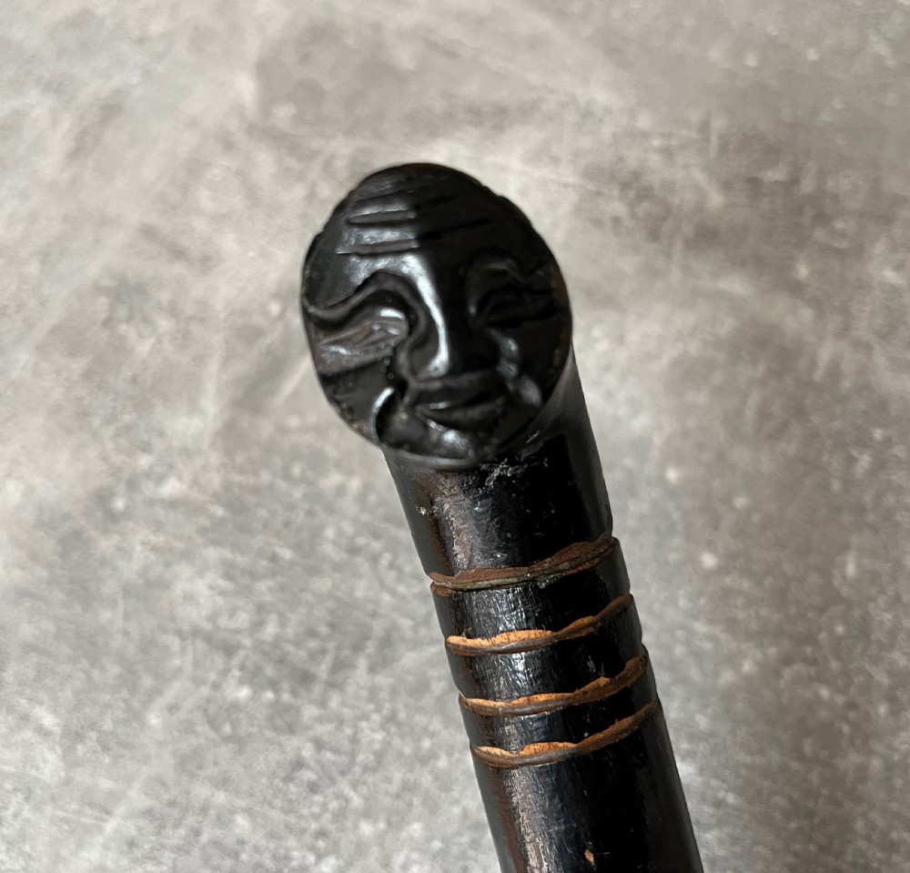 Early 20th Century Asian Black Lacquered Sword Stick. View IV