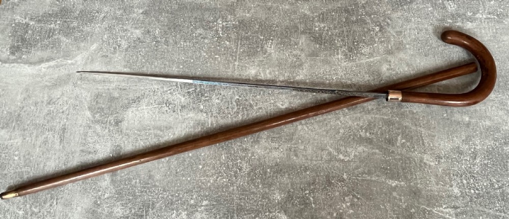 Victorian Malacca Sword Stick with Toledo Blade View X