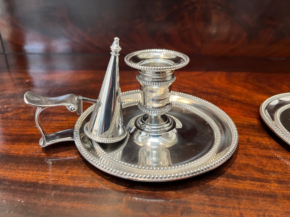 Pair of Silver Chambersticks, London 1879 View IV