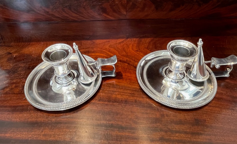Pair of Silver Chambersticks, London 1879 View IX