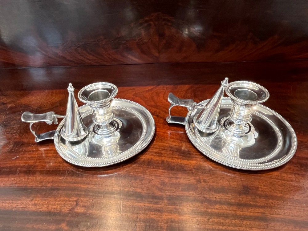 Pair of Silver Chambersticks, London 1879 View X