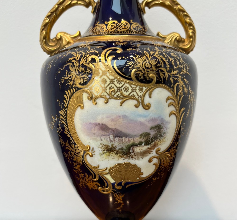 Twin Handled Coalport Vase & Cover View VII