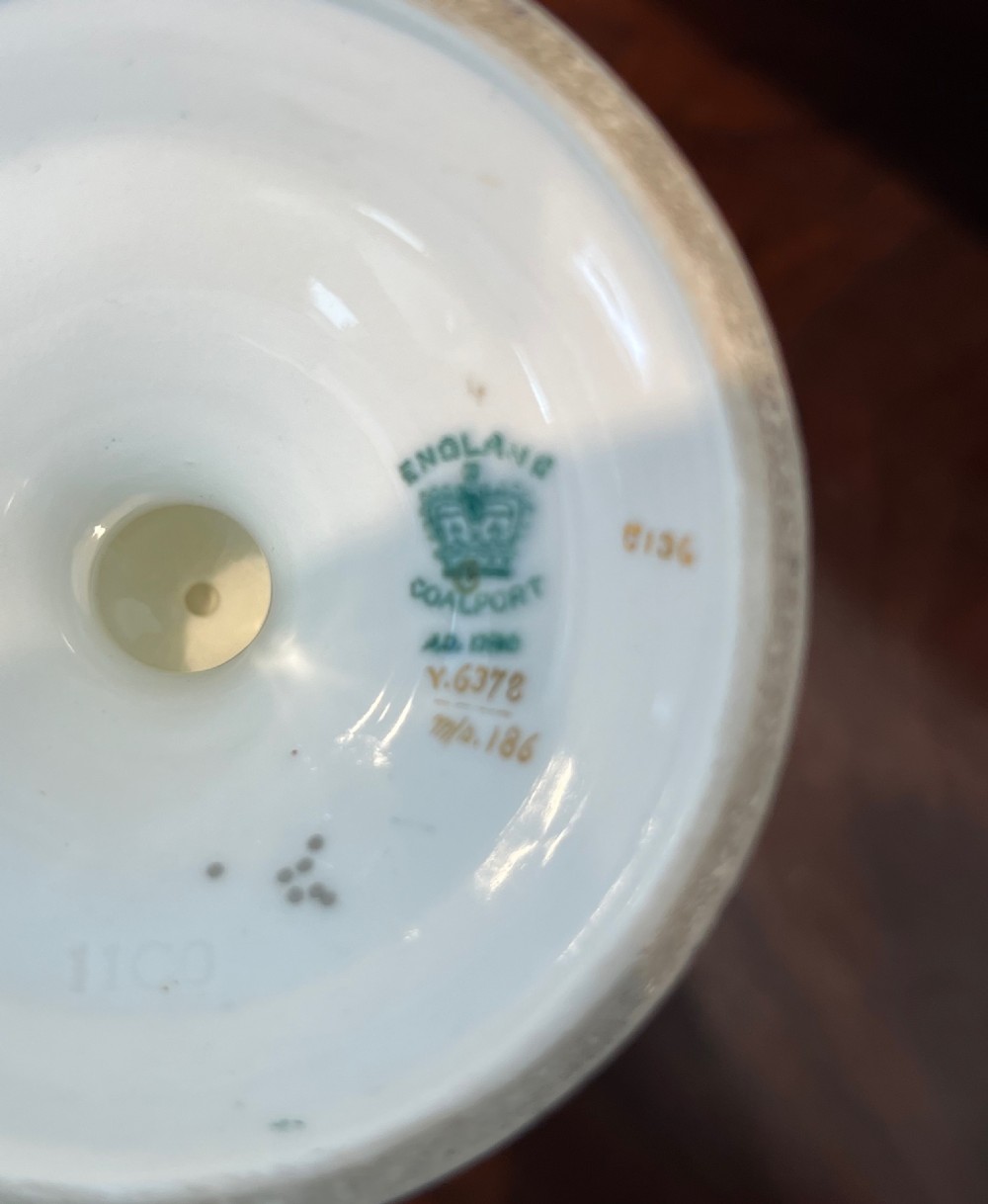 Twin Handled Coalport Vase & Cover View X