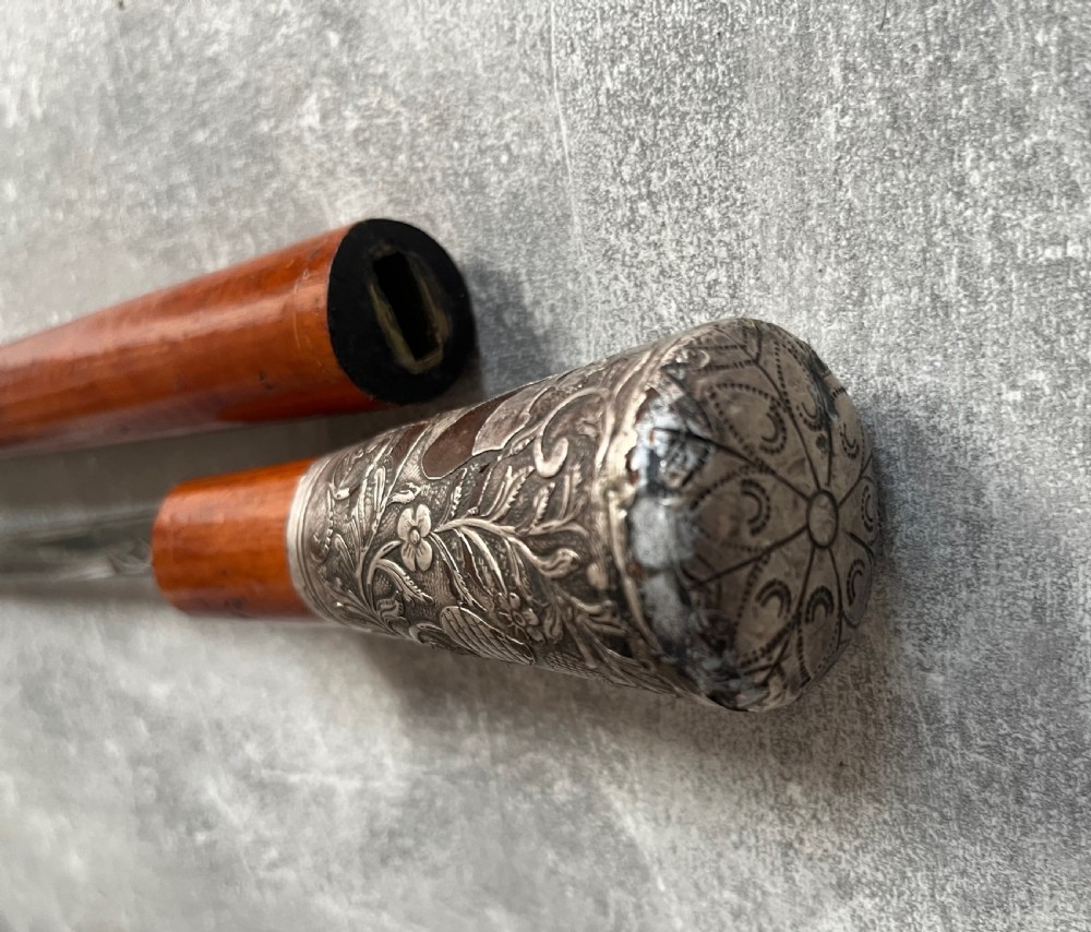 Silver Mounted Malacca Sword Stick View X
