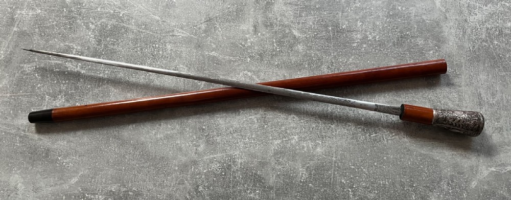 Silver Mounted Malacca Sword Stick View XI