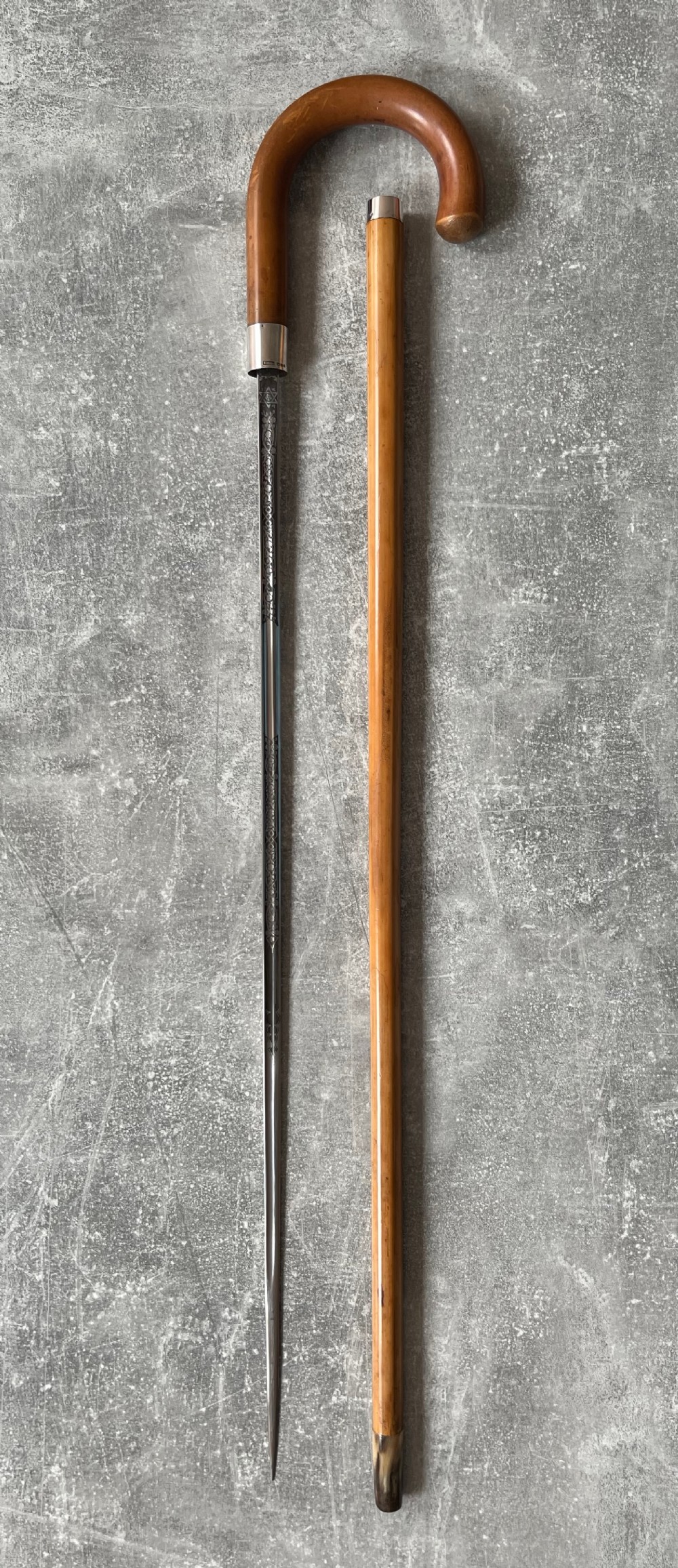 Malacca Sword Stick with Silver Collar & Wilkinson Blade