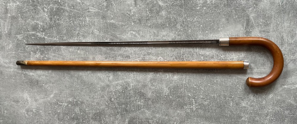 Malacca Sword Stick with Silver Collar & Wilkinson Blade View XIV