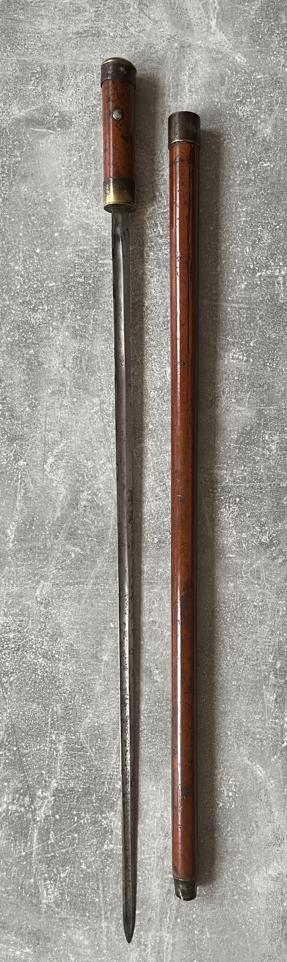 Heavy Steel Banded Malacca Sword Stick
