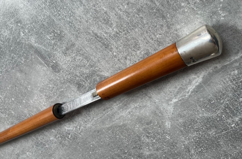 Malacca Sword Stick Silver Knop Toledo Blade View V