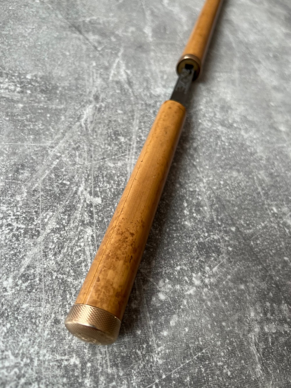 Slim Malacca Sword Stick, Gold Mounts, Toledo Blade View IV