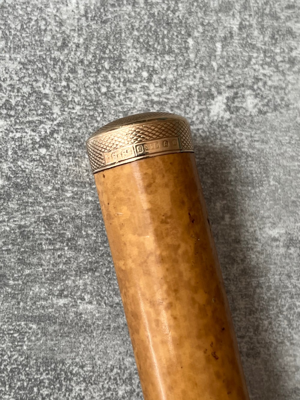 Slim Malacca Sword Stick, Gold Mounts, Toledo Blade View VI