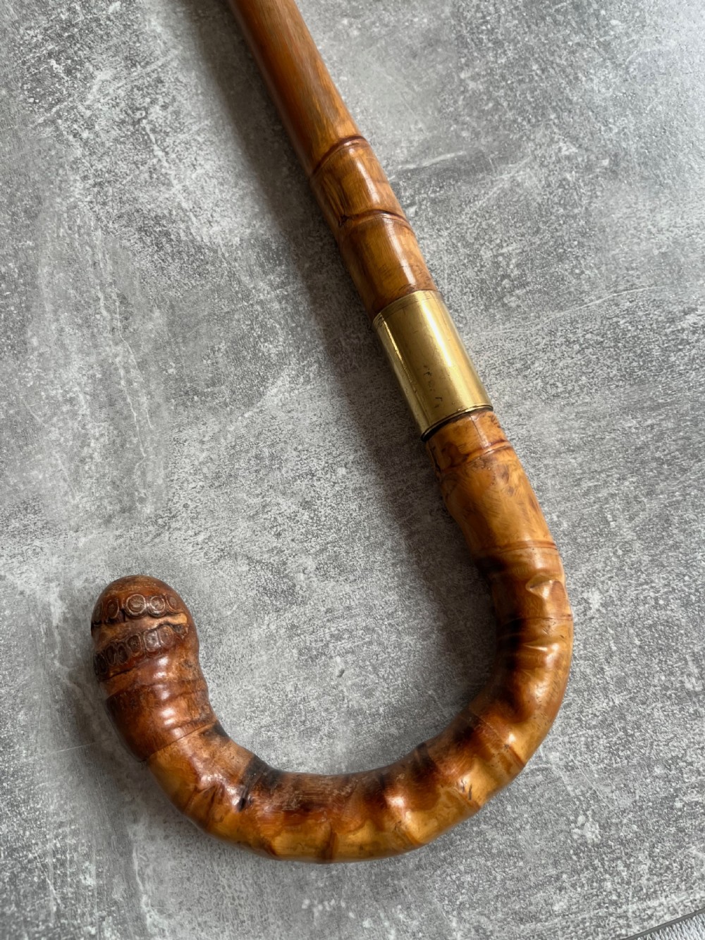Edwardian Crook Handled Bamboo Sword Stick View X